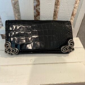 Black Crocodile Brighton Embossed Women'sClutch or wallet.